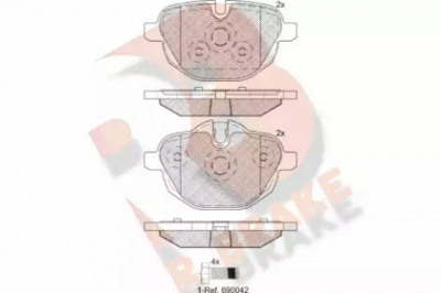 R BRAKE rb2004 -  Комплект тормозных колодок, дисковый тормоз
